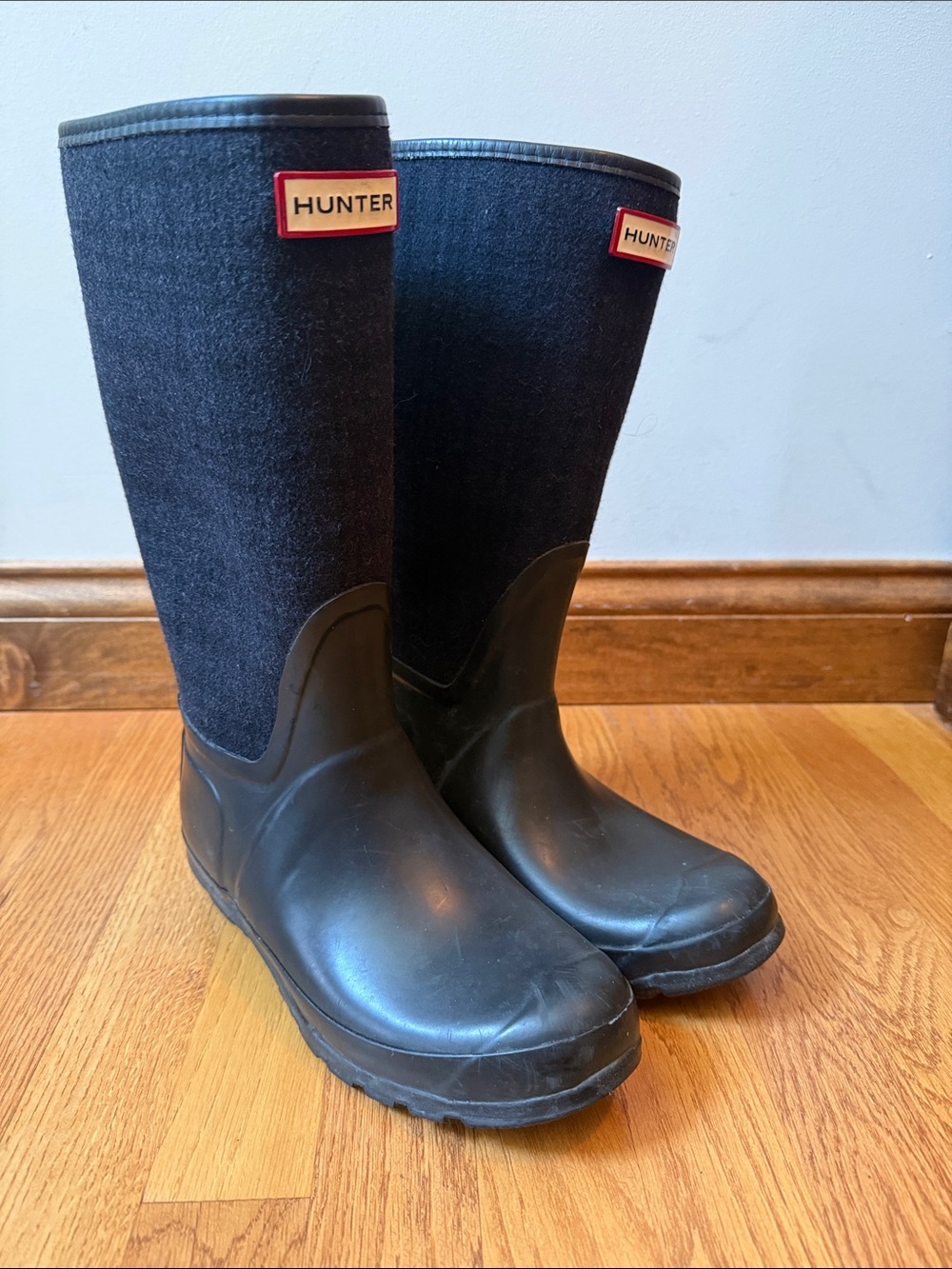 Hunter Arlen Plaid Wool Tall Rain Boots Unisex EU 38 Female Size 7 Male Size 6 - Picture 8 of 14